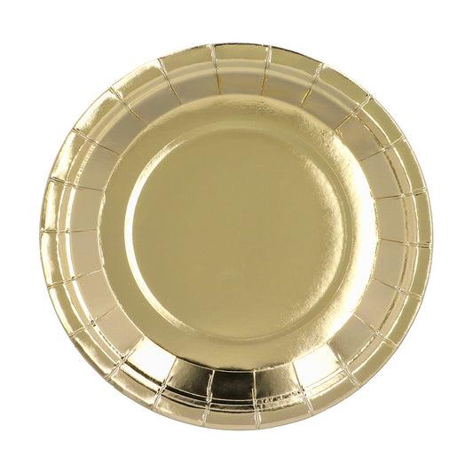 Assiette Dorée 23 cm - Vaisselle de Fête Élégante