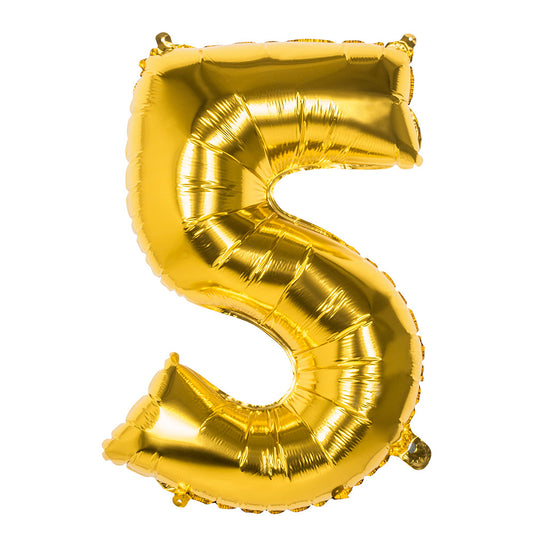 Ballon Chiffre 5 Or Géant - Décoration Fête Anniversaire