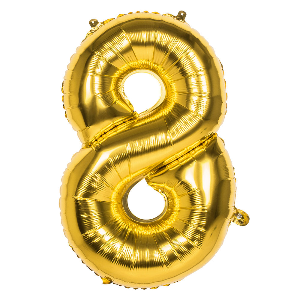 Ballon Chiffre 8 Or Géant - Décoration Anniversaire 86cm