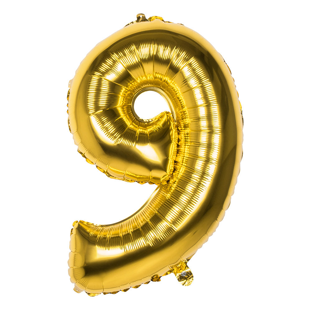 Ballon Chiffre 9 Or Géant - Décoration Anniversaire 86cm