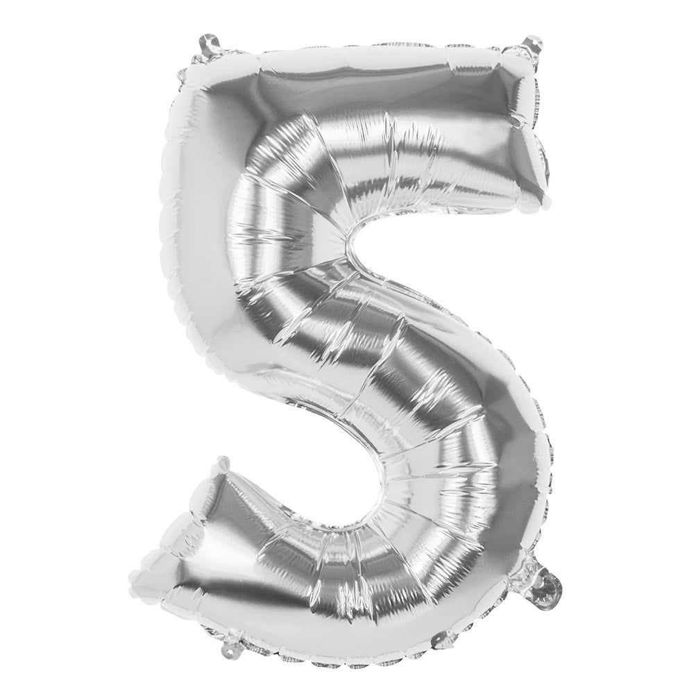 Ballon Géant Chiffre 5 Argent - Décoration Fête & Anniversaire