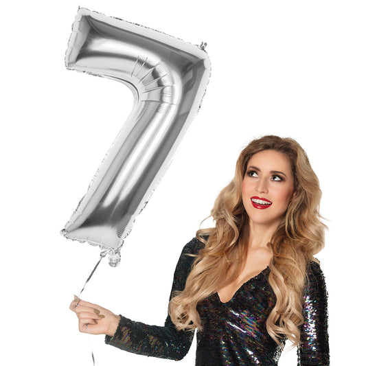 Ballon Chiffre 7 Argent Géant - Décoration Fête