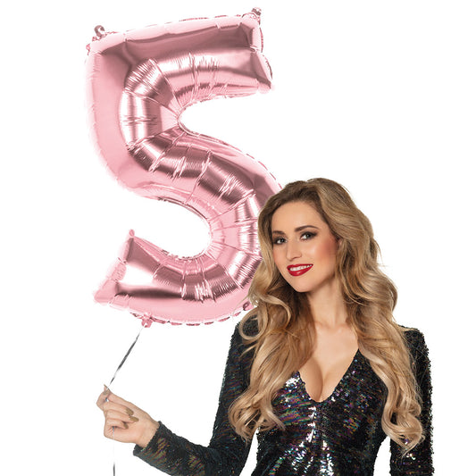 Ballon Chiffre 5 Rose Géant - Decoration Fête et Anniversaire