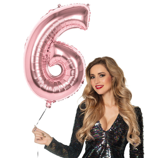 Ballon Chiffre 6 Rose Gold Géant - Décoration Fête