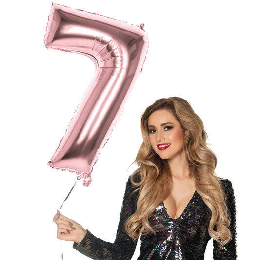 Ballon Chiffre 7 Rose Gold Géant 86cm - Fête et Anniversaire