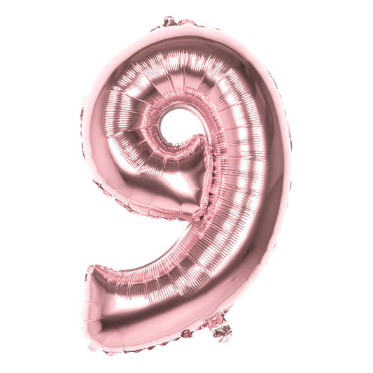 Ballon Géant Chiffre 9 Rose Gold - Décoration Anniversaire