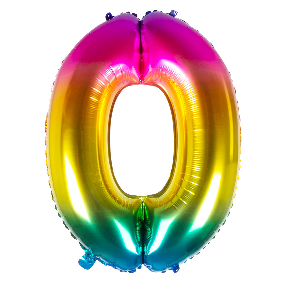 Ballon Chiffre 0 Géant Rainbow - Accessoire Fête Coloré