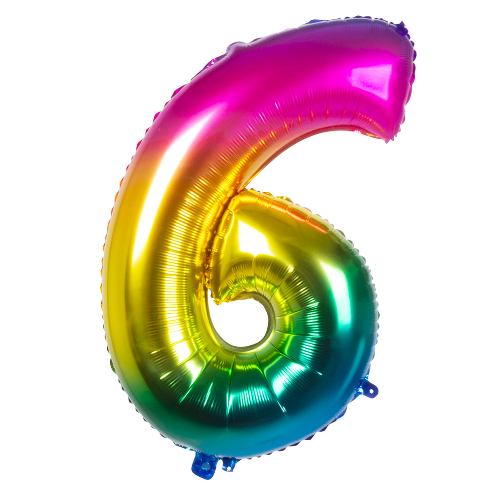 Ballon Chiffre 6 Arc-en-ciel Rainbow 85cm