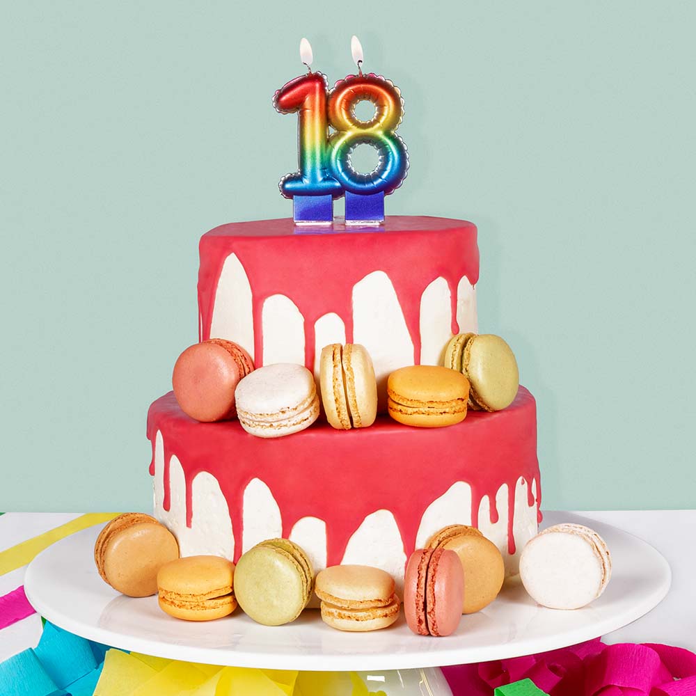 Bougies Chiffres 20 Gâteau Arc-en-ciel Multicolore