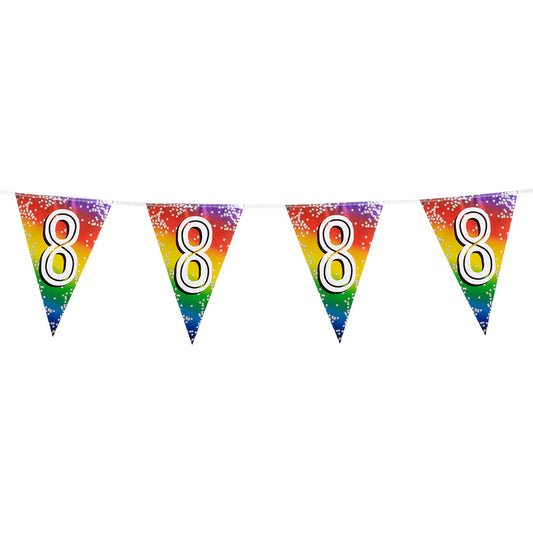 Guirlande Anniversaire 8 ans Arc-en-ciel avec Étoiles