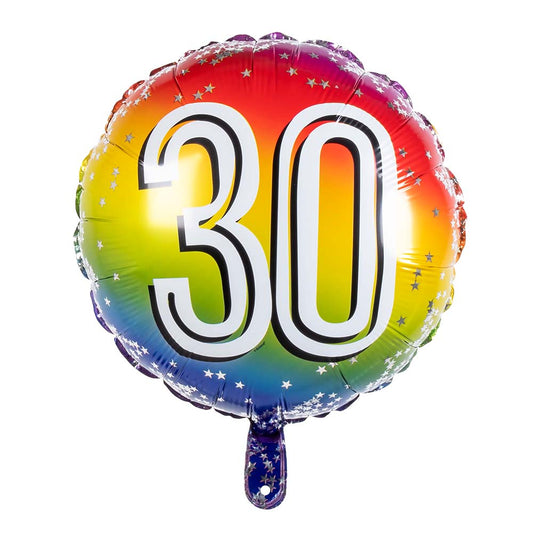 Ballon Hélium 30 Ans Arc-en-Ciel - Fête d'Anniversaire
