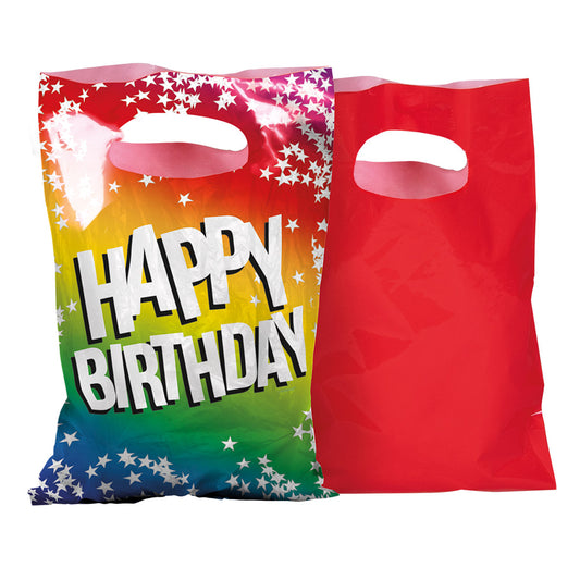 Sachets Happy Birthday Multicolores - Lot de 6 Sacs de Fête