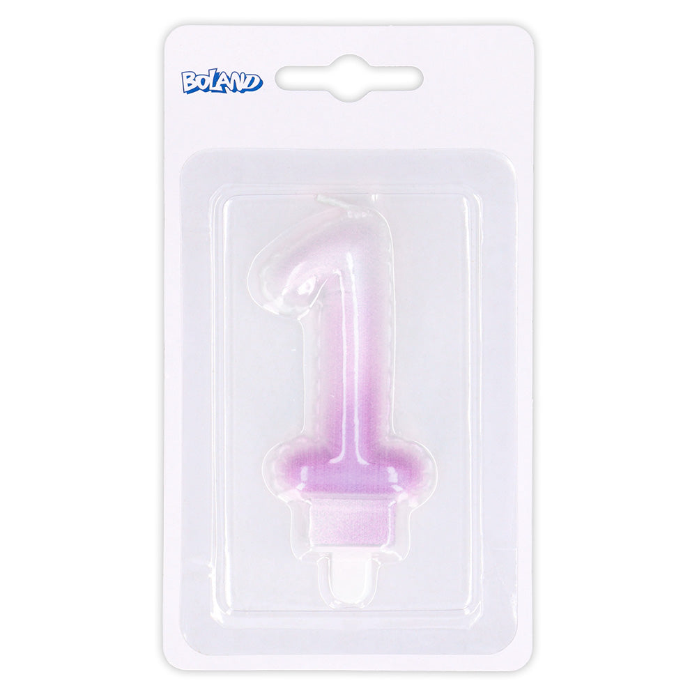 Bougie Chiffre 1 Dégradée - 4 Coloris pour Anniversaire