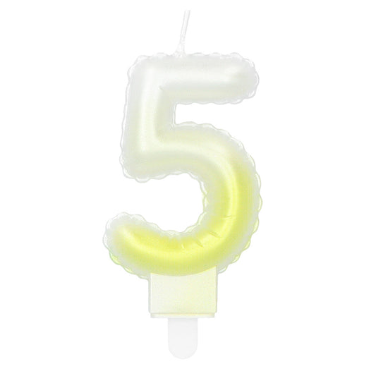 Bougies Chiffres 5 Colorées - Décoration Gâteau d'Anniversaire