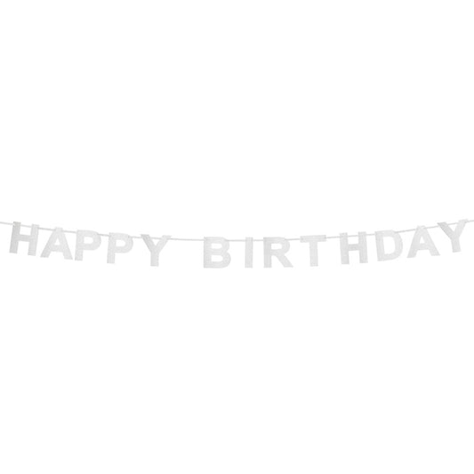 Guirlande Happy Birthday Pailletée Argent - Décoration Fête