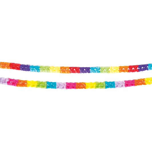 Guirlande Colorée Papier 5m + 2 Assiettes Smiley Fête