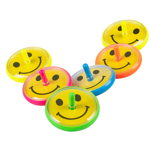 Toupies Smiley Lumineuses - Lot de 5 Jouets Souriants Colorés
