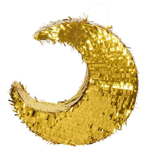 Piñata Géante Dorée en Forme de Croissant de Lune