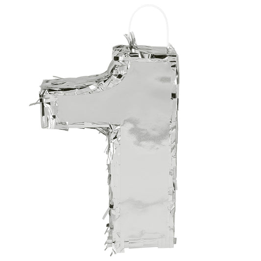 Piñata Chiffre 8 Argent à Découper - Accessoire Fête Anniversaire