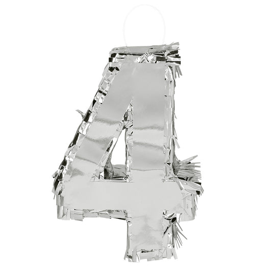 Piñata Chiffre 8 Argenté - Décoration Anniversaire Fête