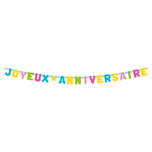 Guirlande Joyeux Anniversaire Multicolore - Décoration Fête