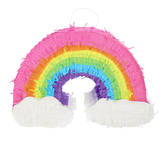 Piñata Arc-en-ciel avec nuages - Décoration fête colorée