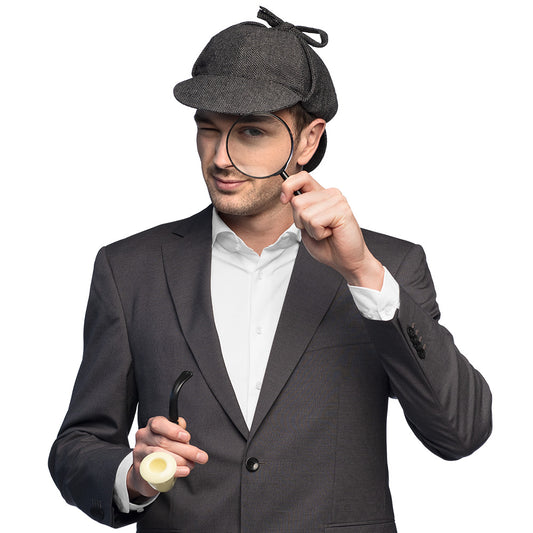 Kit Enquêteur Sherlock Holmes - Chapeau, Loupe et Pipe