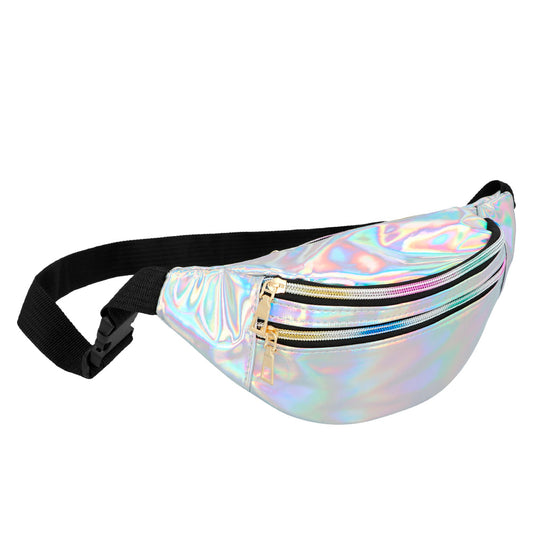 Sac à Taille Holographique Rose - Accessoire Festival Futuriste