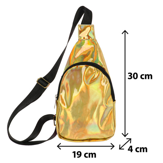 Sac Holographique Doré - Banane Irisée Tendance Festival