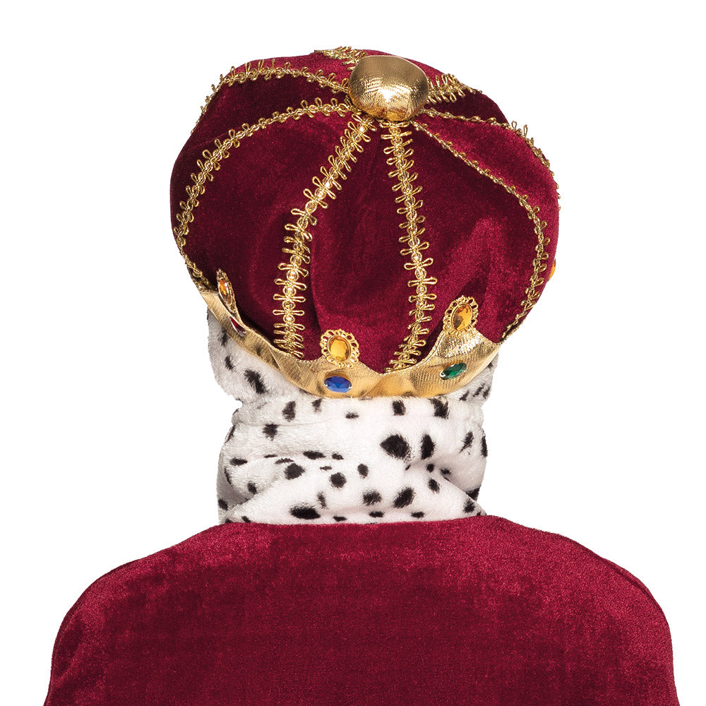 Couronne de Roi Enfant Luxe - Velours Bordeaux et Fourrure