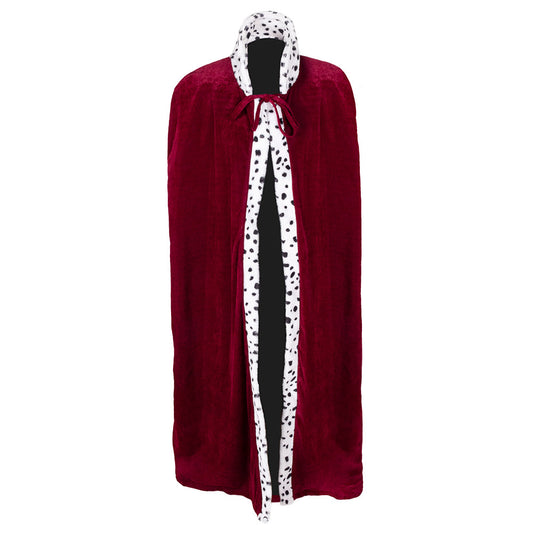 Cape de Roi 140 cm - Déguisement Royal Luxe avec Col à Pois