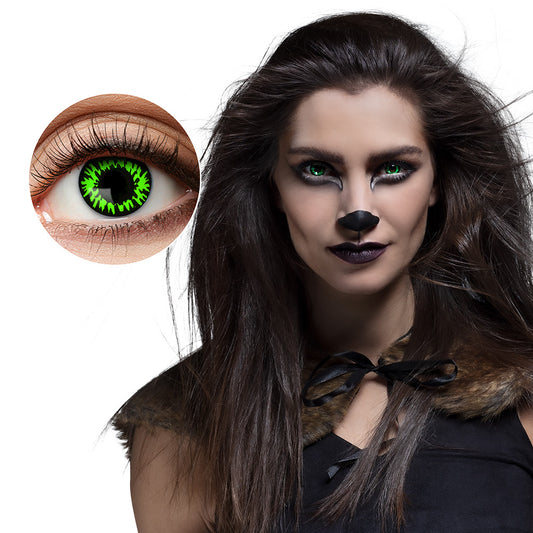 Lentilles de Contact Verte Fluo - Effet Félin Mystérieux