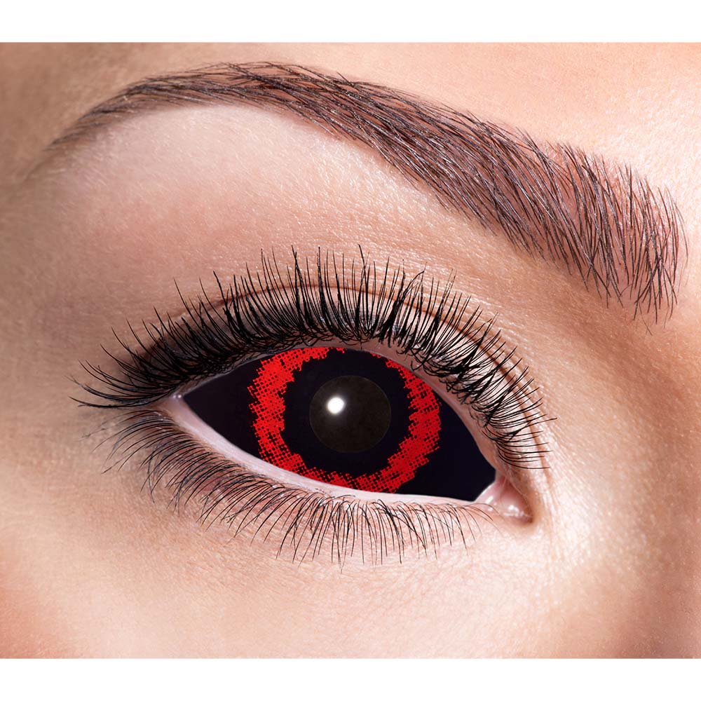 Lentilles de Contact Rouges Demon - Accessoire de Déguisement Premium