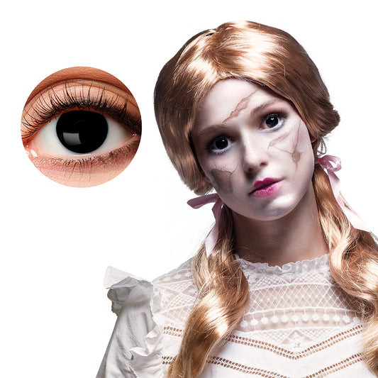 Lentilles de Contact Noires Sclera - Effet Yeux Démoniaques