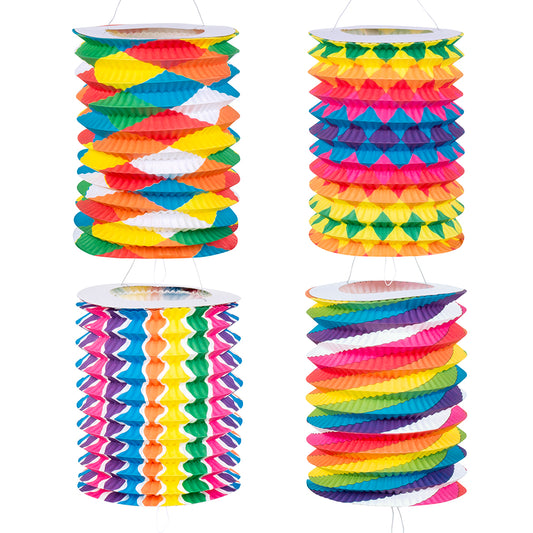 Lot de 12 Lanternes Colorées Suspendues - Décoration Fête