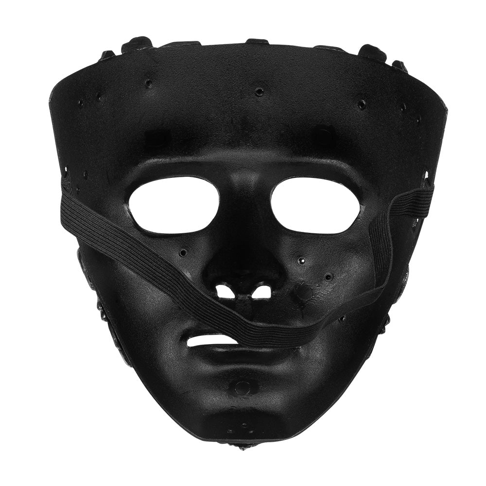 Masque Visage Argenté Baroque avec Ornements Détaillés