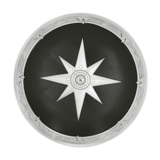 Bouclier Héros 8 Pointes Blanc & Noir - Accessoire Déguisement