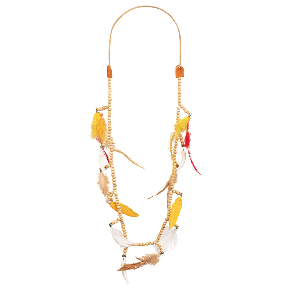 Ensemble Déguisement Indienne Femme - Accessoires Plumes et Perles