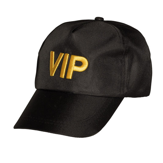 Casquette VIP Noire avec Logo Doré - Accessoire Soirée