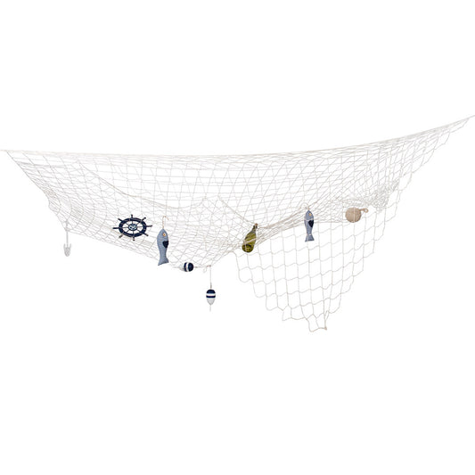Filet de Pêche Décoration Nautique avec Accessoires Marins