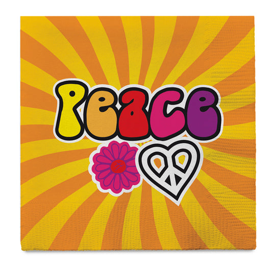 Toile Hippie Peace Love - Décoration Rétro Années 70