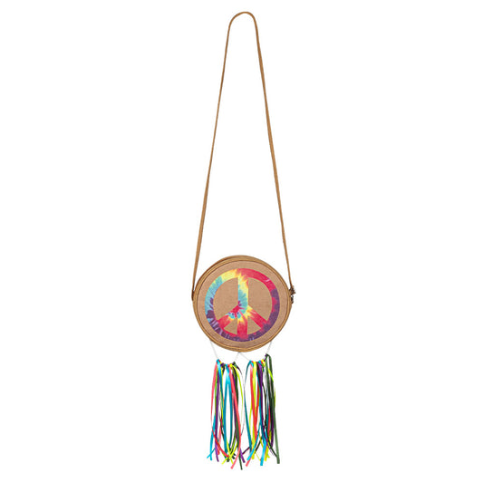 Sac Bandoulière Hippie Peace & Love avec Franges Colorées