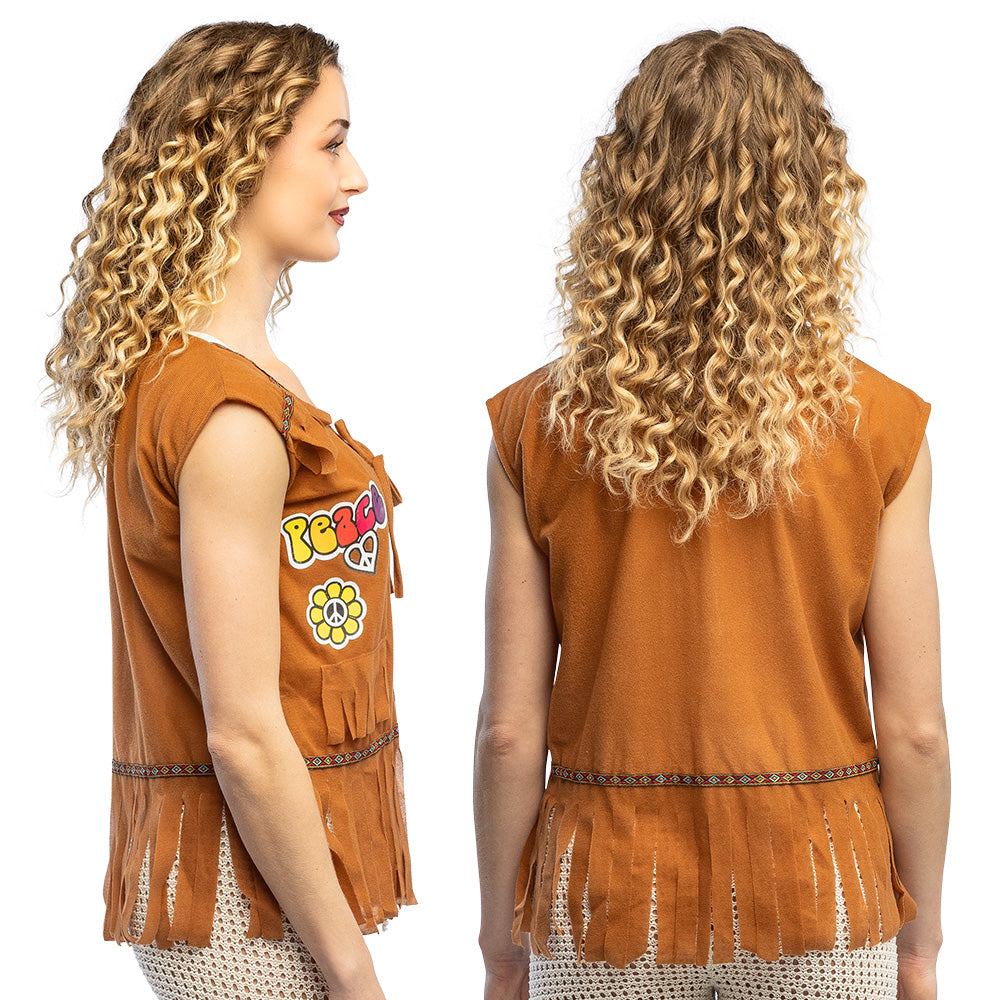 Gilet Hippie Peace and Love - Déguisement Années 70