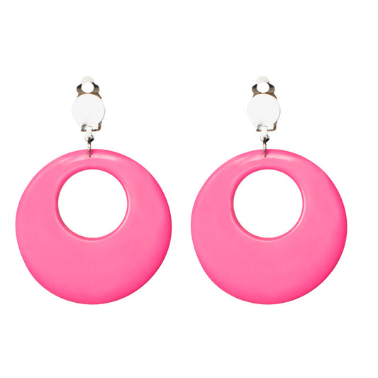 Boucles d'oreilles créoles géantes couleurs fluo années 80