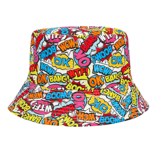 Chapeau Bucket Motifs Comics Colorés - Accessoire Déguisement Fête