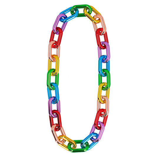 Chaîne Maillon Arc-en-ciel XXL - Collier Chaîne Colorée Disco