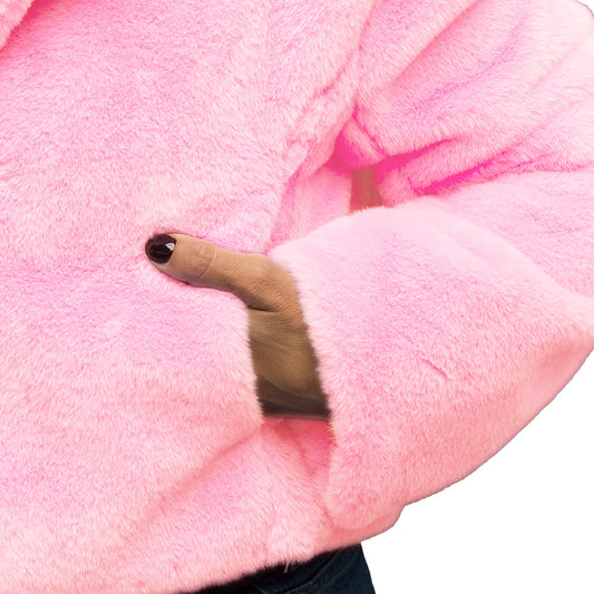 Veste Fourrure Rose Luxe - Déguisement Chic Soirée