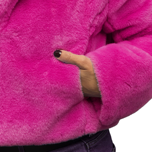 Veste Fourrure Synthétique Rose Fluo - Accessoire Fête et Costume