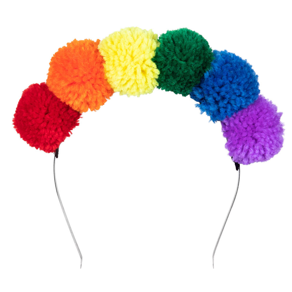 Serre-tête Rainbow Pom-Pom - Accessoire de Fête Coloré