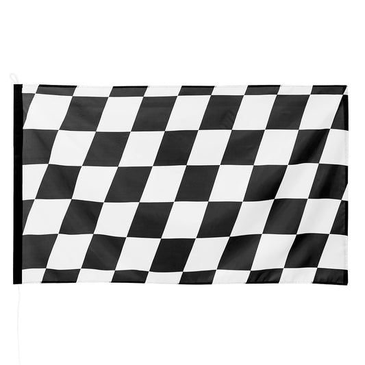 Drapeau à Damier Noir et Blanc - Accessoire de Course et Fête